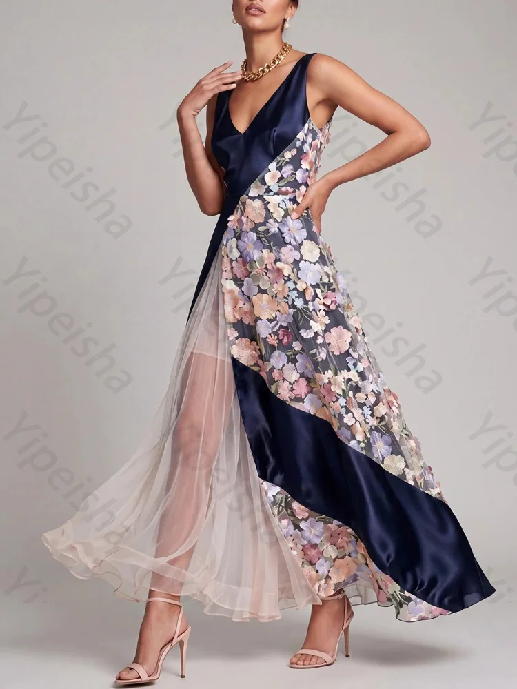 Customized Sexy A Line V-Neck Sleeveless Mother of The Bride Dresses Elegant Backless Evening Dress High Quality Prom Party Gown