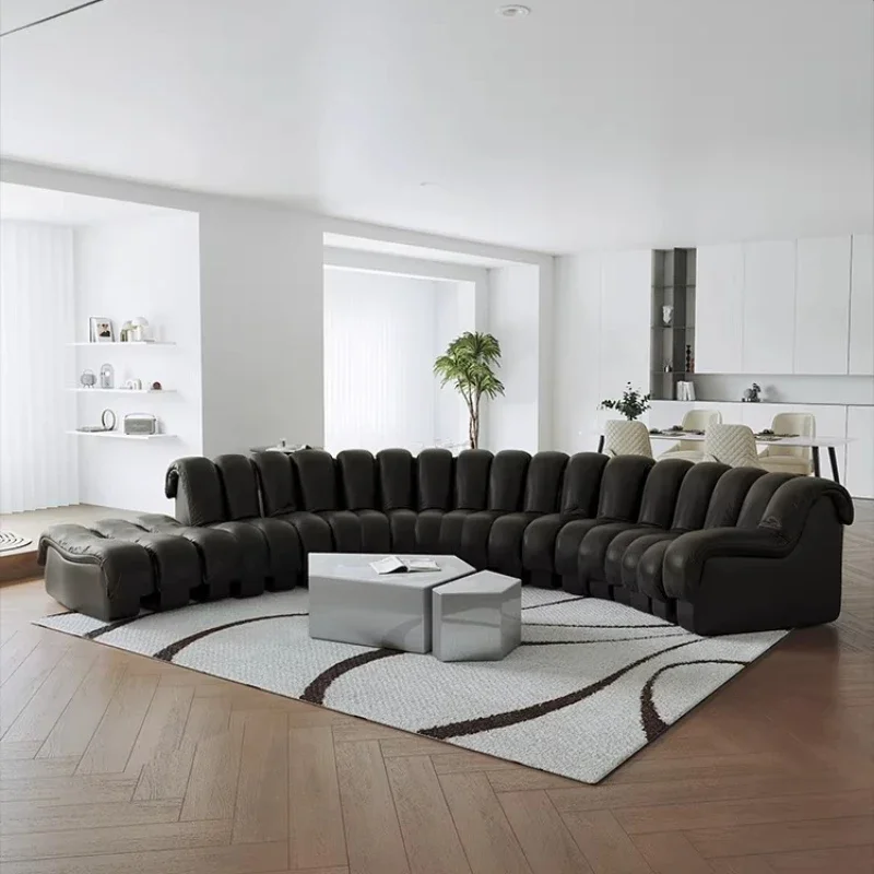Medieval minimalist snake piano key sofa size S arc special-shaped module combination