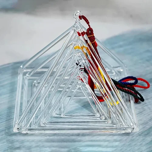 Imagen 2 del producto Pirámide de canto de cristal de 3-9 pulgadas, instrumentos curativos de sonido para meditación y Yoga, torre Triangular de cuarzo transparente, cuenco con sonido de cristal, regalo