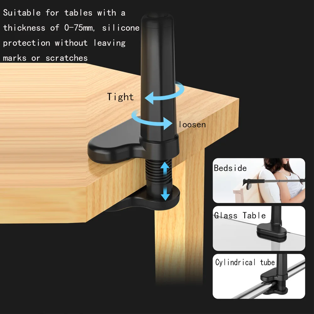 حار المحمولة 360 كليب حامل هاتف المحمول حامل مرنة كسول السرير سطح المكتب قوس الهواتف الذكية مكتب السرير جبل حامل قاعدة الدعم #3