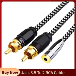 Kabel RCA rozdzielacz Audio Jack 3.5 do 2 kabel RCA s 3.5mm kobiecy męski przewód Aux Cabo do TV PC wzmacniacze DVD przewód głośnikowy VCD