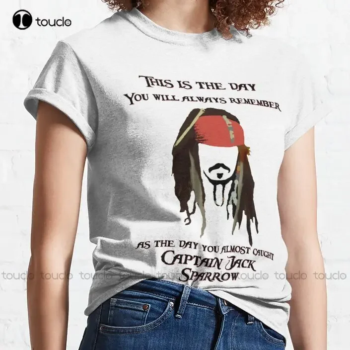 Captain Jack-Sparrow Johnny Depp Classic T-Shirt Women T Shirt Cotton Outdoor Simple Vintag Casual Tee Shirts Make Your Design