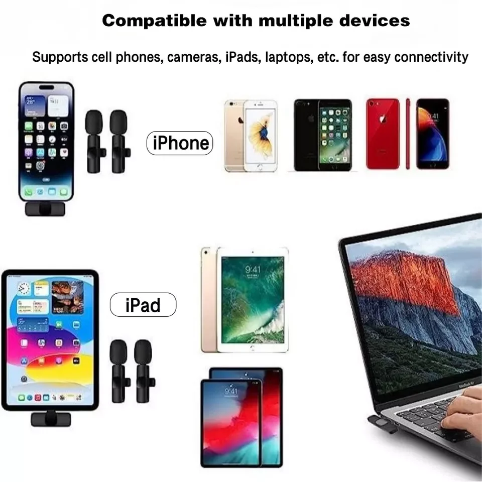 Micrófono inalámbrico para Android/iphone, Mini Lavalier de 3,5mm para grabación de Audio y vídeo