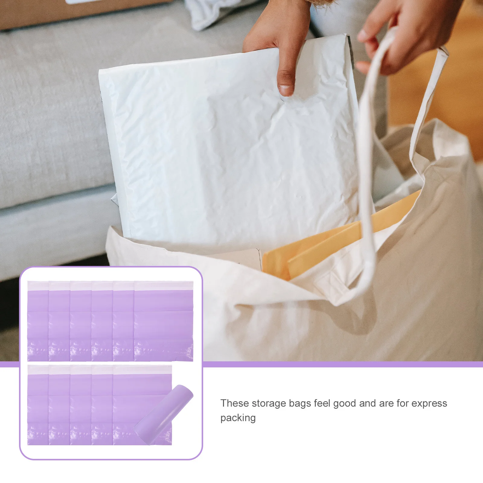 

100pcs Purple Mailing Envelopes Heavy Duty Self Adhesive Shipping Bags For Sanitary Pads Odor Proof Courier Packaging Thickened