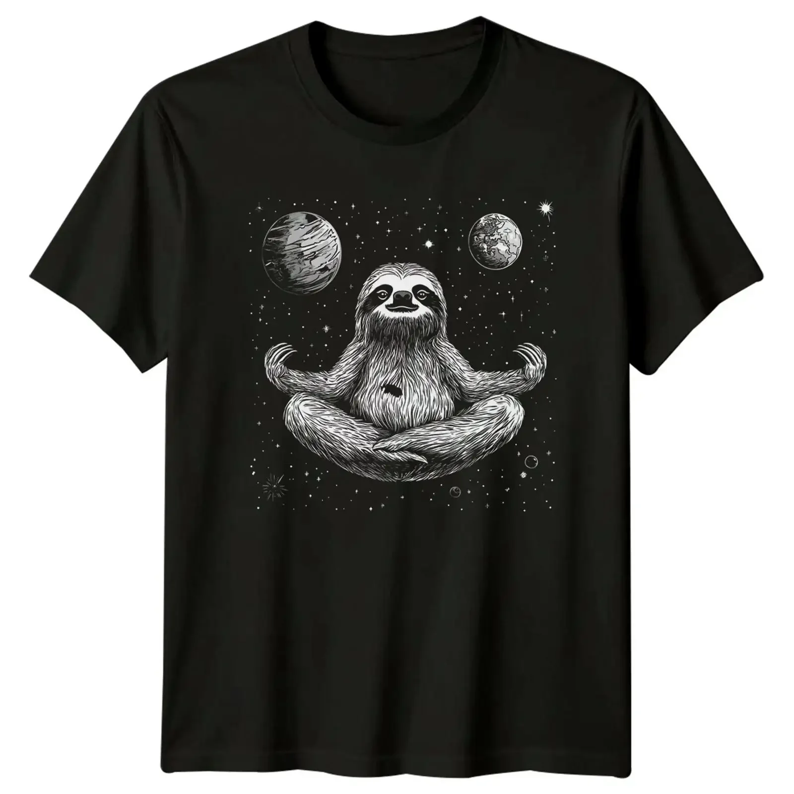 Sloth Meditating Zen Yoga T Shirt Space Animal Birthday For Him vintage Washed designer clothes streetwear Stylish Versatile
