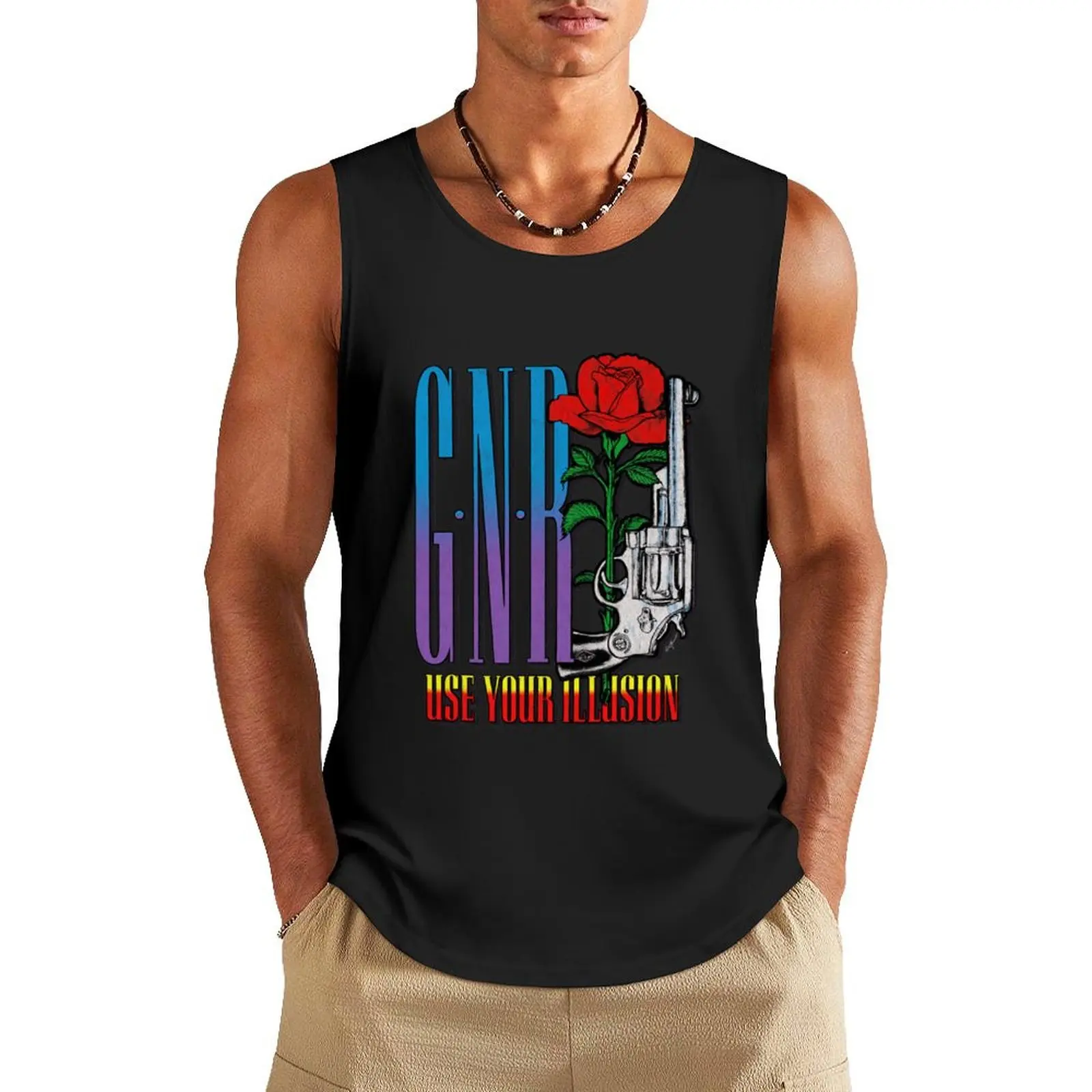

Gúns N' Rósés Official Use Your Illusion Pistol Tank Top basketball Men's summer t-shirt