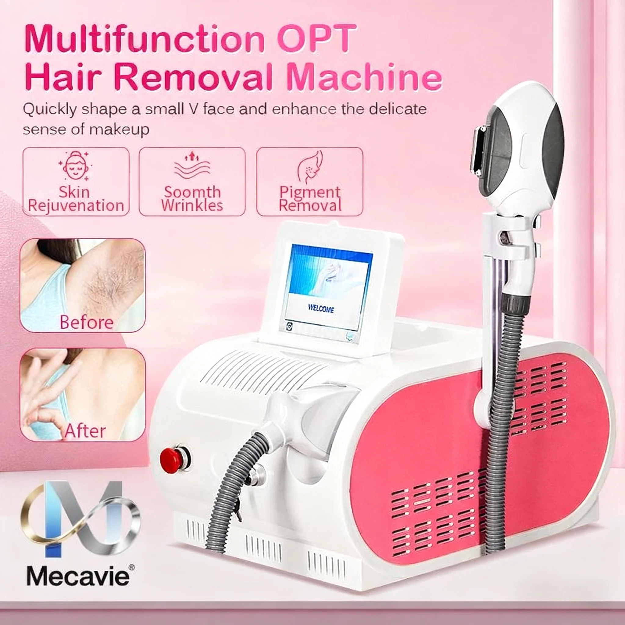 

2026 Portable IPL Hair Removal Machine OPT E Light Beauty Salon Device Skin Rejuvenation Whitening Permanent Laser Epilator