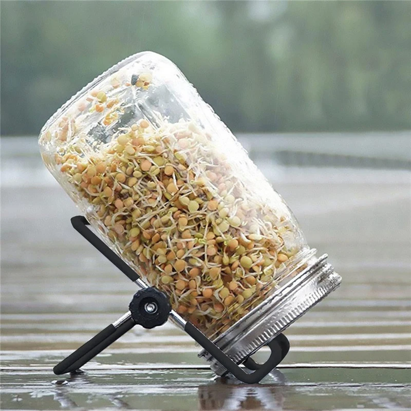 Glass Sprouter Jar Seeds Sprouting Jar Kit For Home Kitchen Garden, Sprouts Growing Kit With Bracket Filter Cover