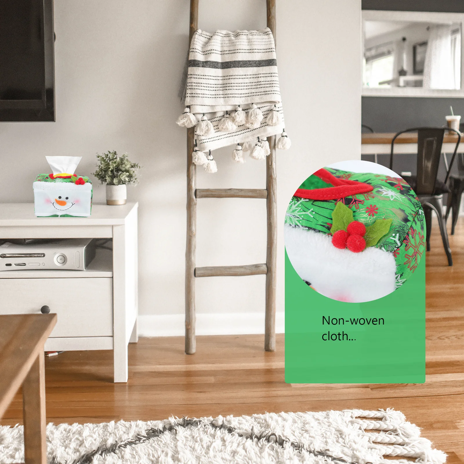 

2 Pcs Christmas Decoration Tissue Box Set Desktop Holder Napkin Paper Dispenser Case Non-woven Fabric Table