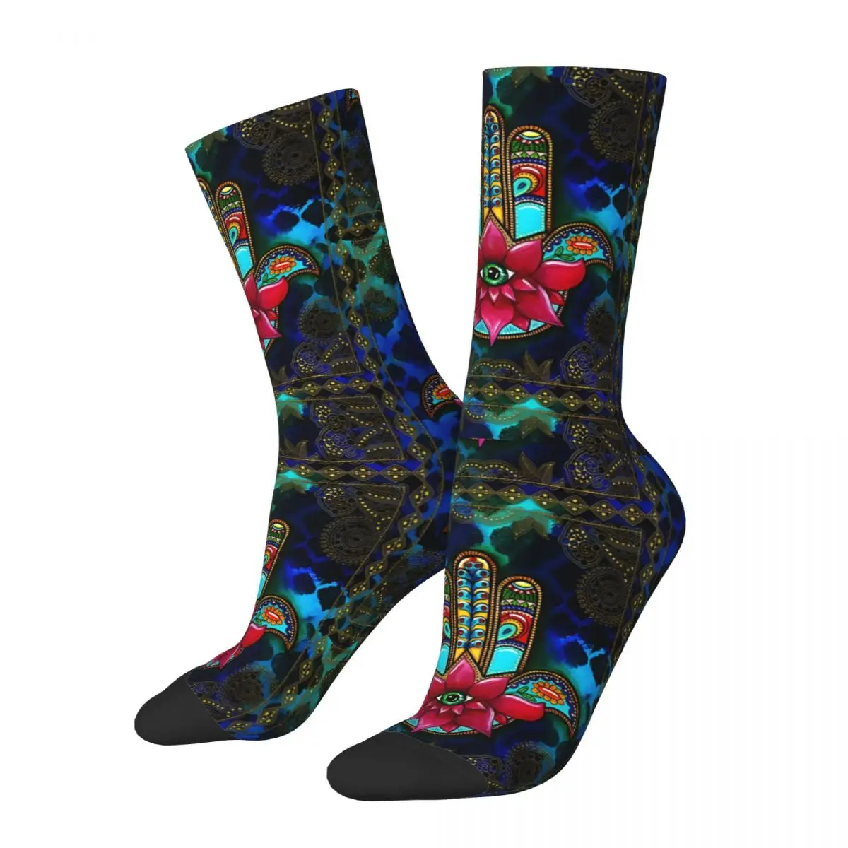 Funny Men's Socks Hamsa Vintage Street Style Casual Crew Sock Gift Pattern Printed