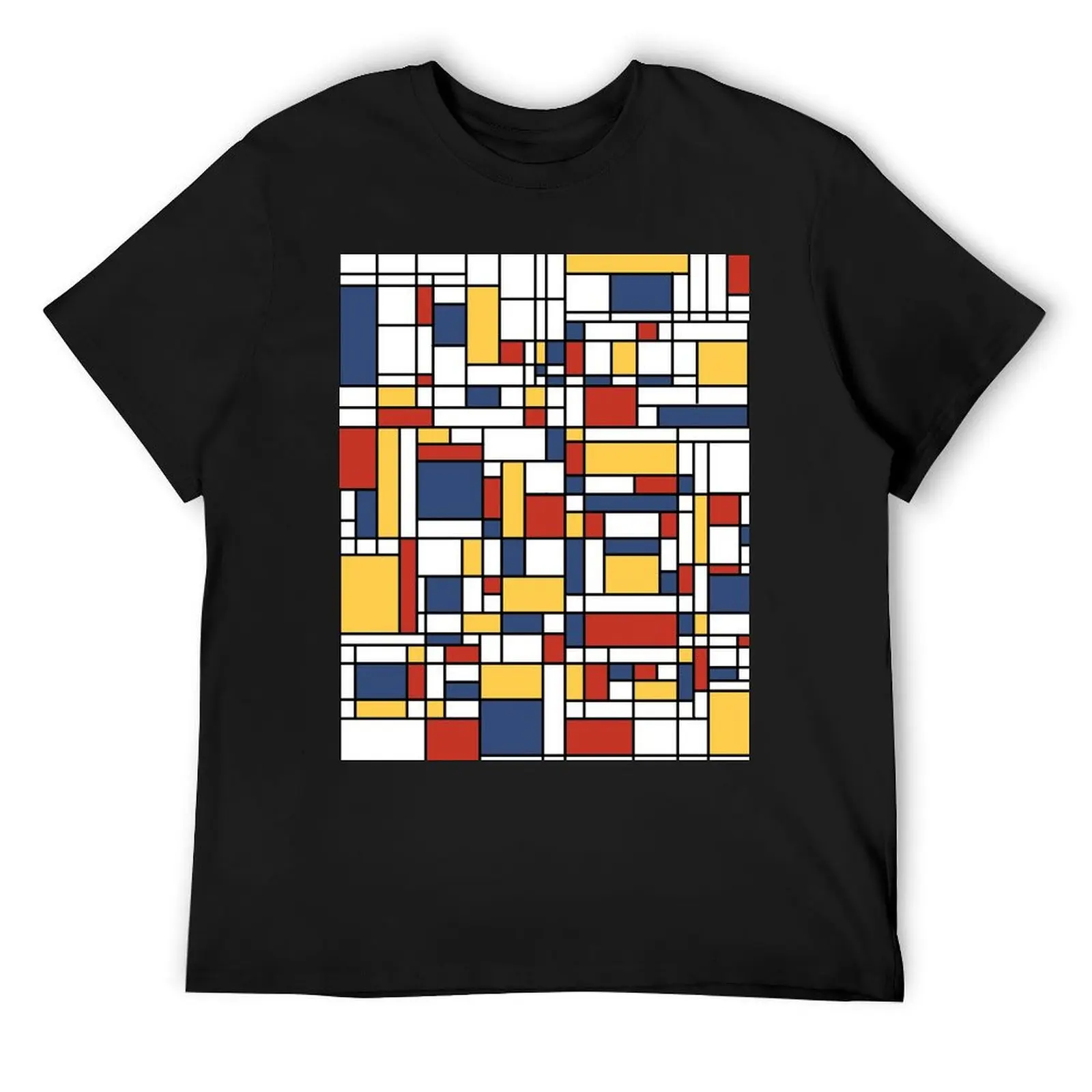 Mondrian De Stijl Pattern T-Shirt anime t shirts plus size tops animal prinfor boys oversized t shirts for men pack