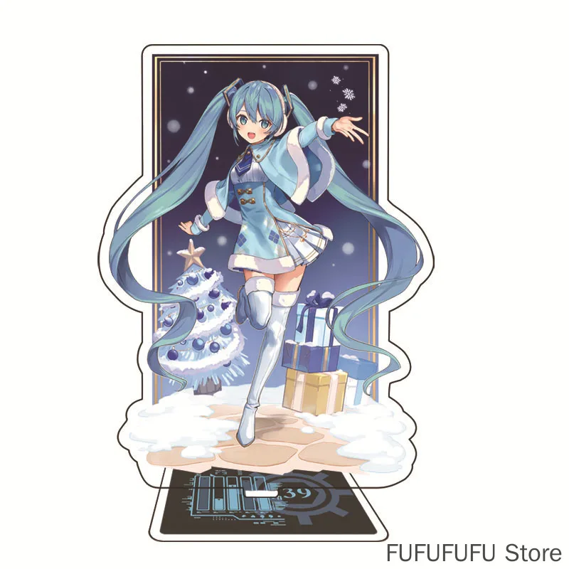 15CM New Anime Hatsune Miku Cute Kawaii Manga figure Acrylic Action Figure Standing Plates Collectible Model Toys ornament gifts