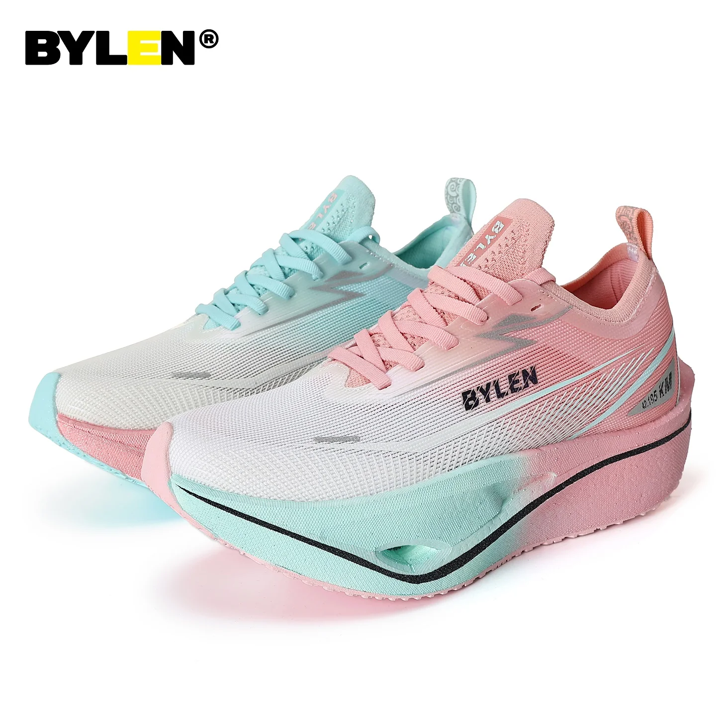 BYLEN Professional Marathon Running Shoes for Men Anti-slip Ultra-light Rebound Athletic Carbon Plate Sport Shoes Sneakers 2024