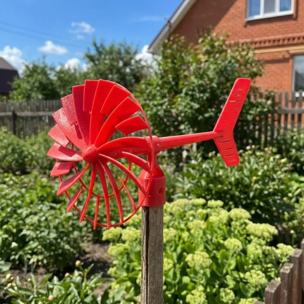 3D Printed Garden Wind Spinner Plastic Weather Resistant Lawn Wind Sculpture Waterproof Rustic Rotating Wind Wheel