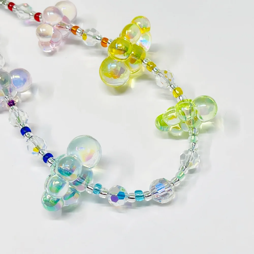 HERLOOK Handmade Colorful Cloud Beaded Phone Strap Sweet Iridescent Cloud Bead Phone Charm Lanyard Cute Y2K Style view 3