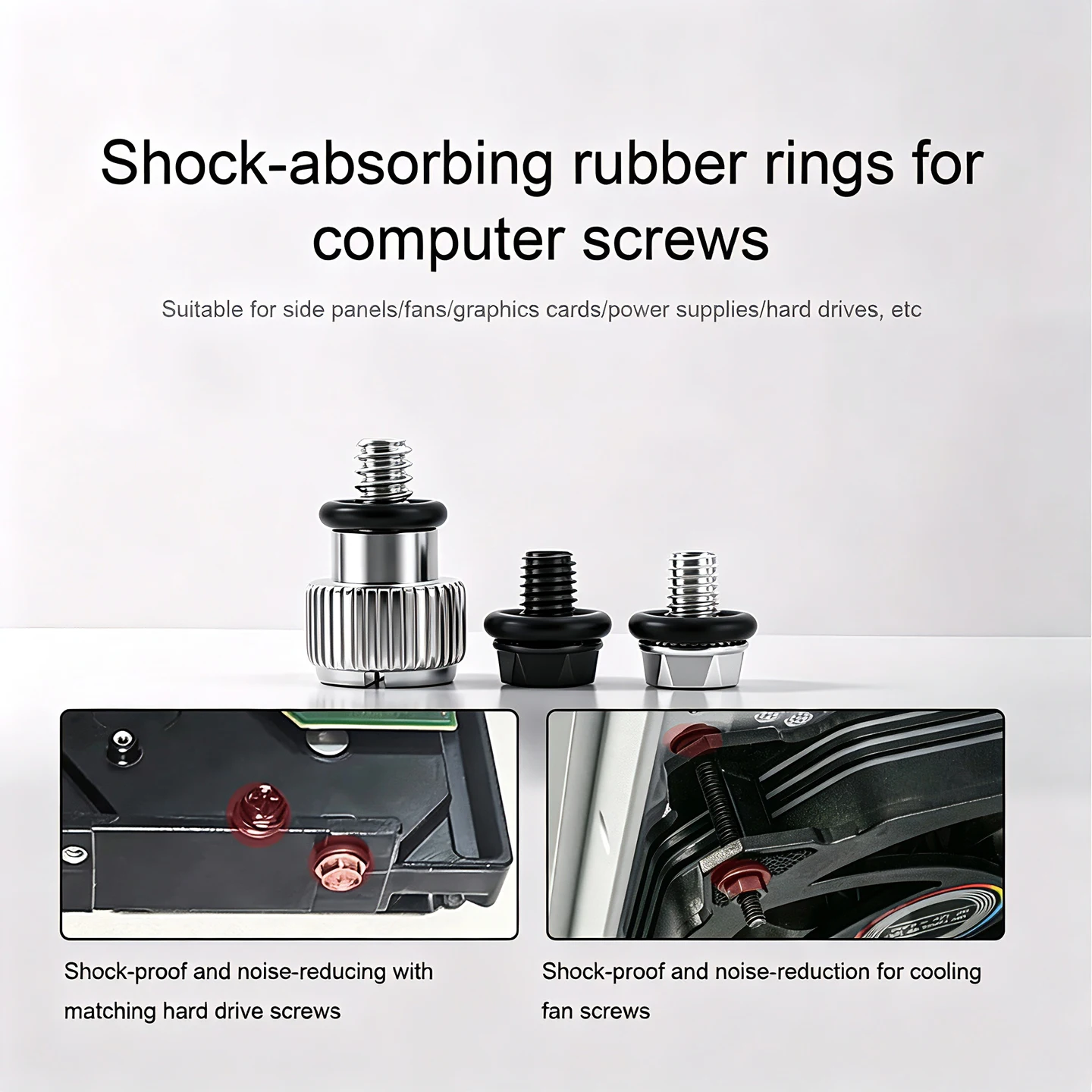 Cooling fan, mechanical hard drive, shock-absorbing gasket, anti-seismic and anti damage rubber shock-absorbing sealing ring