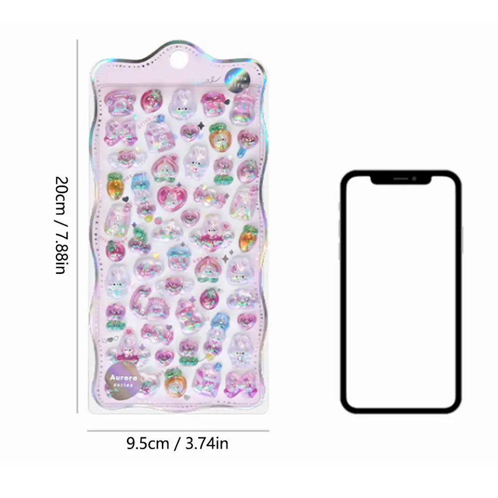 Kawaii 3D الحيوانات ملصقات لطيف البسيطة التدرج ملصقات سجل القصاصات الكرتون ملصق DIY مجلة القرطاسية الفن ملصقات الجمالية #6