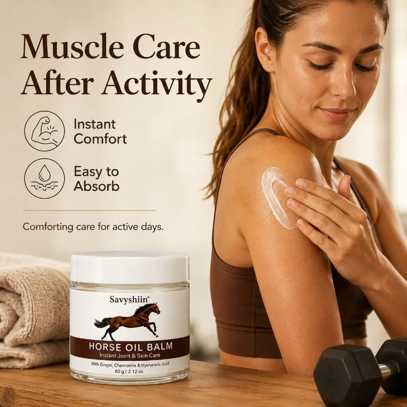 Horse Oil Joint & Skin Care Cream 60g – With Ginger & Chamomile, Soothes Dry, Rough Skin & Conditions for 72H Moisture