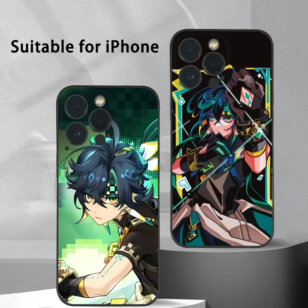 

Genshin Impact Kinich Phone Case For iPhone 16 15 14 13 Pro Max Plus Mini Frosted Soft Shell Funda