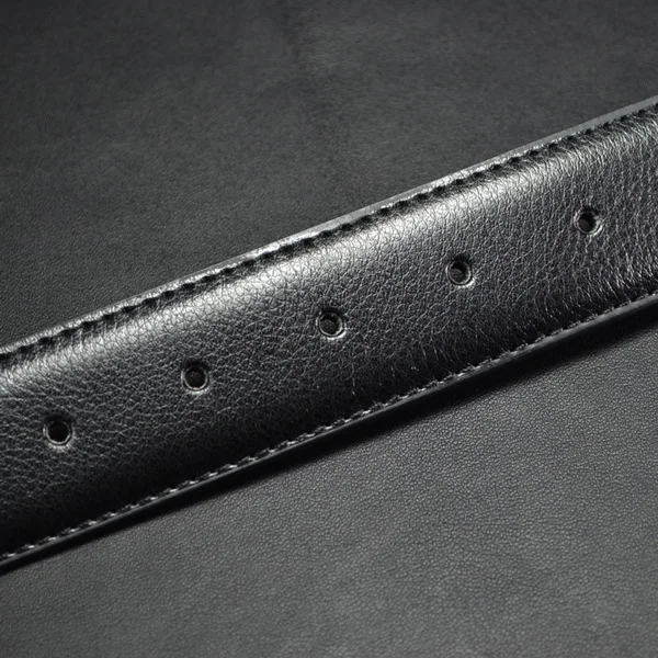 Luxury Men Belts Solid Genuine Leather High Quality Waist Strap No Buckle Cowskin Belt with Holes Male Jeans Waistband 3.5cm