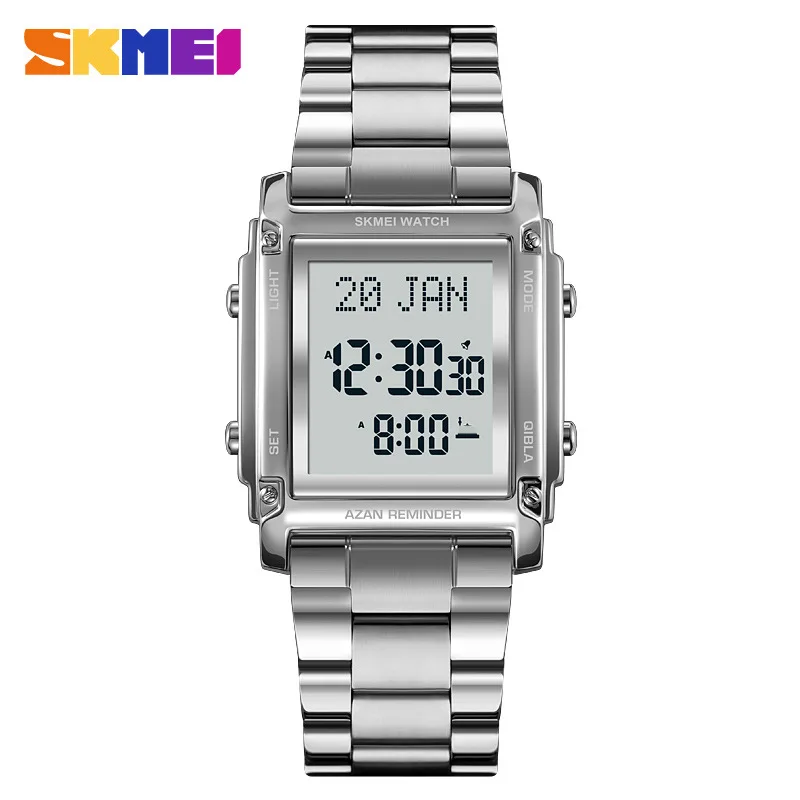 SkmeiSquare Мужские часы Закладка Подсказка о направлении Многофункциональные электронные часы Электронные часы