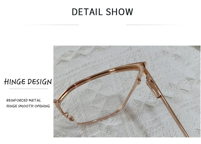 Neue Mode Marke Design Retro Cat Eye Rahmen Photochrome Anti Blau Licht Computer Frauen Lesebrille Weitsichtige Dioptrien 0-6 – Detail 3