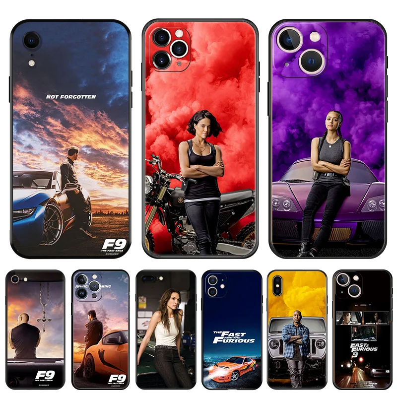 Black Matte Anti-Drop Phone Cases For iphone 15 14 Pro Max 13 12 11 Plus Mini 7 8 SE X XR XS 6 6s Fast Furious Cover