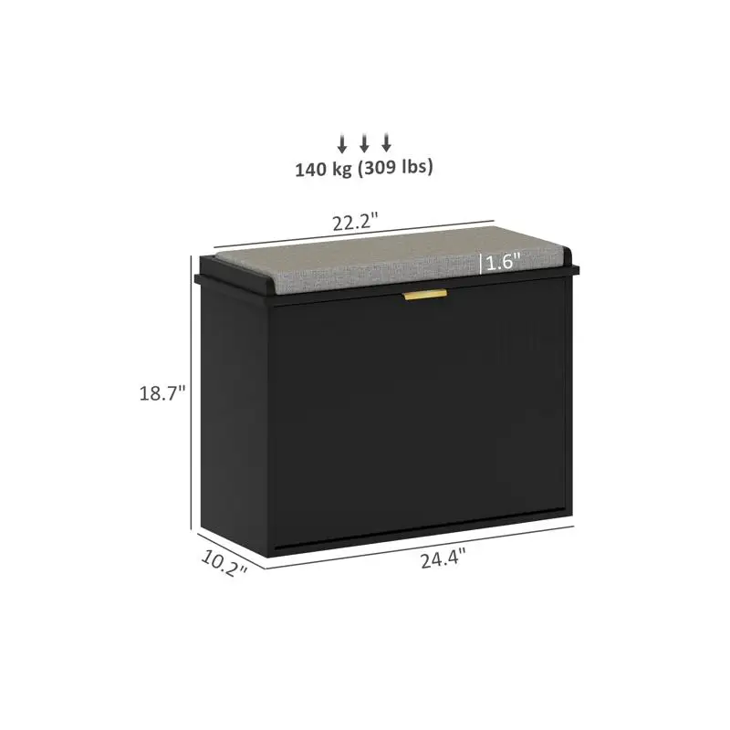 مقعد تخزين - منظم أنيق وعملي للاستخدام المنزلي والمكتبي، مثالي لغرفة المعيشة أو المدخل أو غرفة النوم،