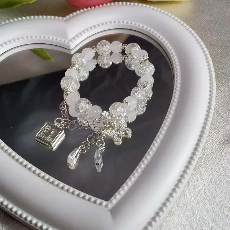 New Trendy Beaded Butterfly Pendant Bracelet for Women Exquisite Chinese Style Adjustable Bangle Jewelry Gifts Cccams España