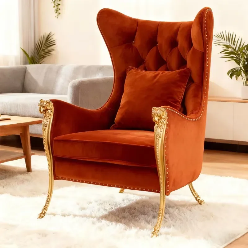 for Italian Indoor Patio High Back Accent Arm Metal Legs Velvet Fabric Modern Luxurious Lounge Leisure Sofa Living Room