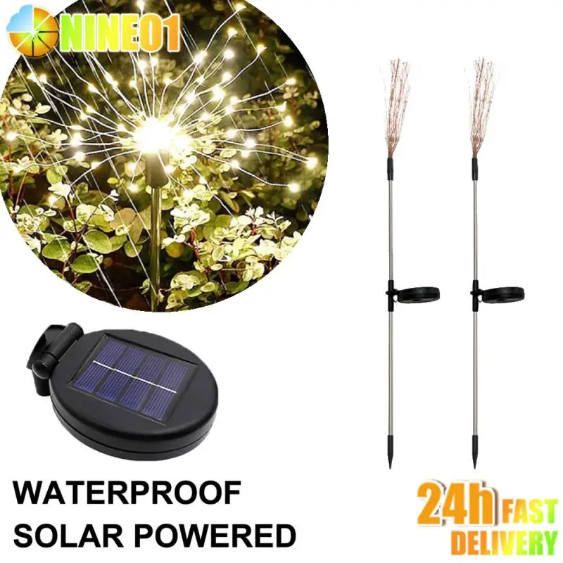 

Solar Firework Light Grass Globe Dandelion 60/150/200LED Automatic Party Outdoor Fireworks Lamp For Garden Lawn Landscape Lights