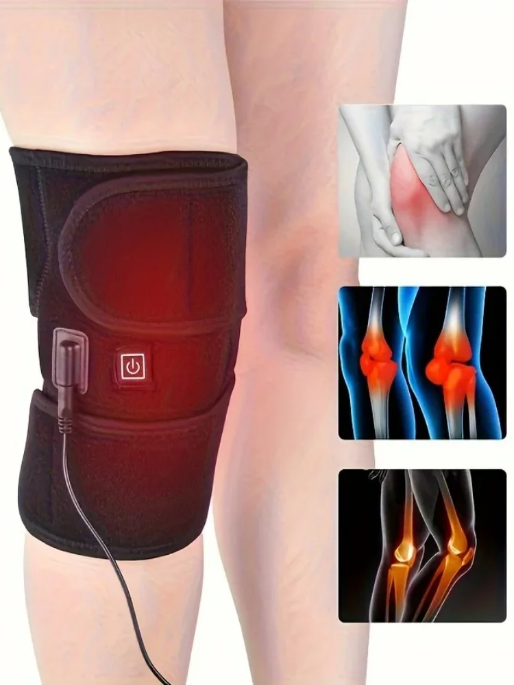 

1 шт. USB-массажер для колена с подогревом — электрический теплый наколенник для облегчения боли и релаксации, портативное устройство для ухода за суставами