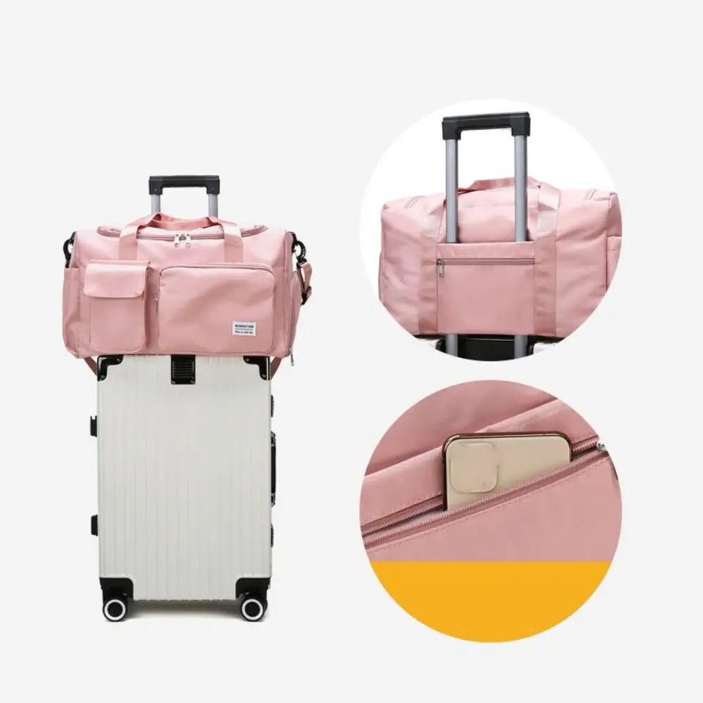 

Оксфордская дорожная сумка для багажа, складная нейлоновая спортивная сумка на короткие расстояния, однотонная многослойная спортивная сумка большой вместительности