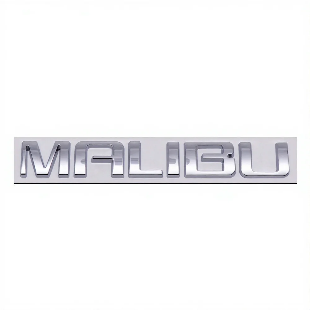 3D Metal Malibu Letters Car Emblem Badge Decal Sticker for Chevy Malibu Cruze Rear Trunk Tailgate Refit Accessories