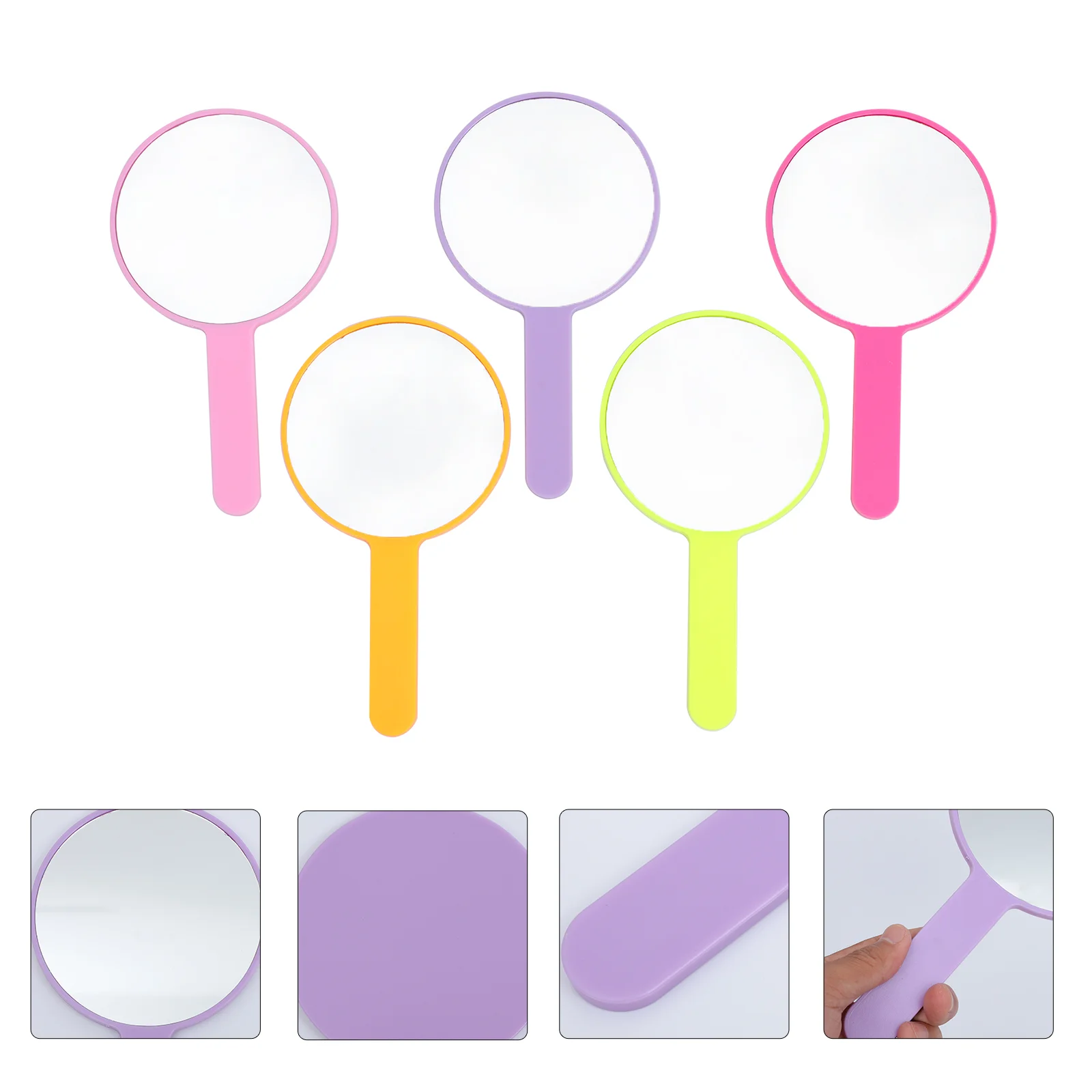 

10 Pcs Handle Mirror LED Light Pocket Party Favor Makeup Portable Travel Handheld