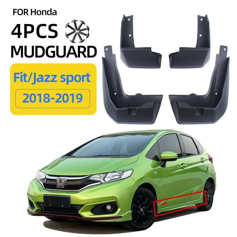 For 2018-2019 Honda Fit Jazz Mudguards Fender Mudflaps Front Rear Flares Splash Guards Cover Car Accessorie