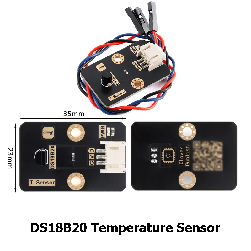 Módulo de Sensor de temperatura Digital DS18B20 T, interfaz de PH2.0-3p de comunicación de un solo bus de 3,3/5V para Arduino Stm32 ESP32, 2 uds./1 ud.