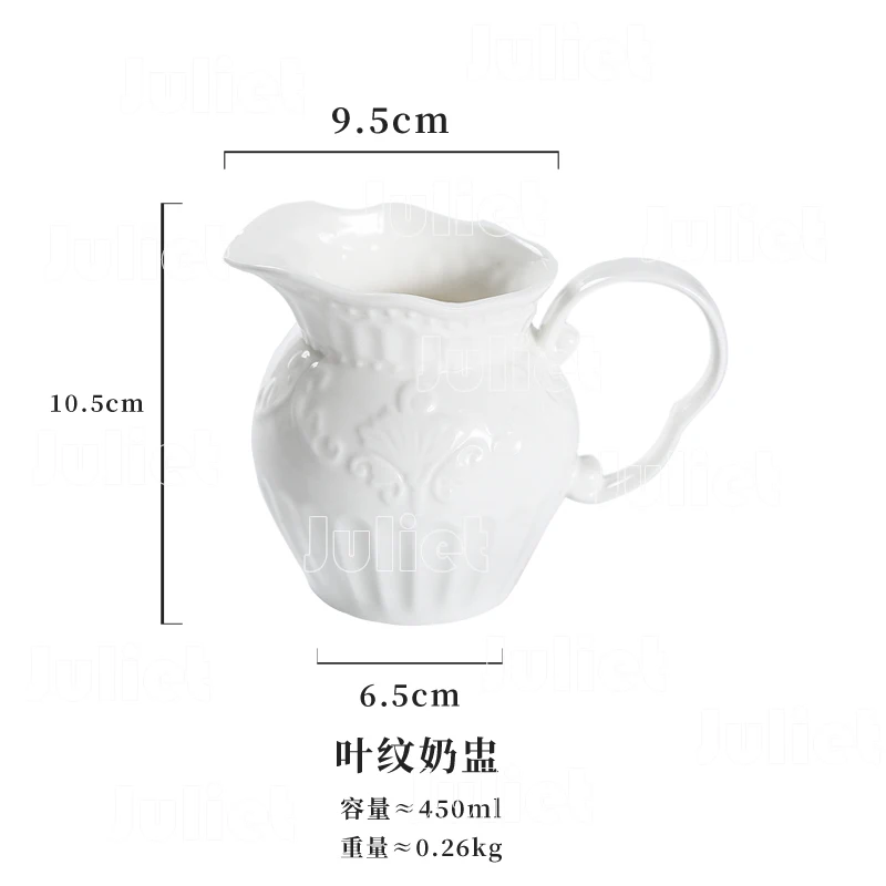 Jug Jar European Style Tea Cups and Tea Tray Retro Ceramic Sugar Milk Pot Classic Pattern Milk Cup and Tea Tray Household Use