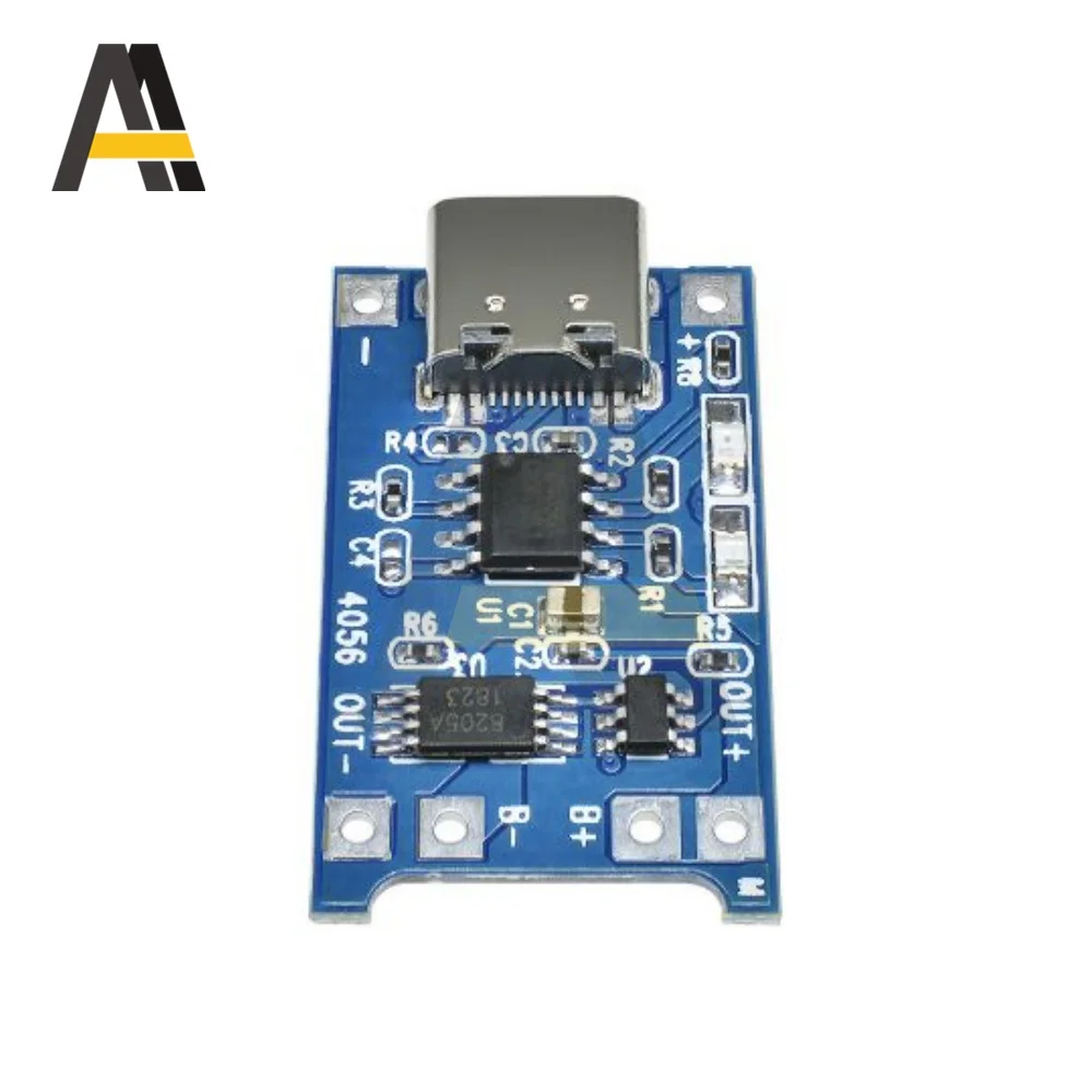 1Pcs/10Pcs TP4056 5V 1A Type-c USB 18650 Lithium Battery Charging Board Charger Module with Protection Dual Functions 1A Li-ion
