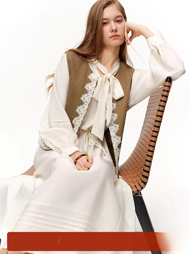 

Женский весенний новый повседневный свободный топ с круглым вырезом, уникальной 3D-кружевной отделкой и вышивкой Wild Dr Weaving