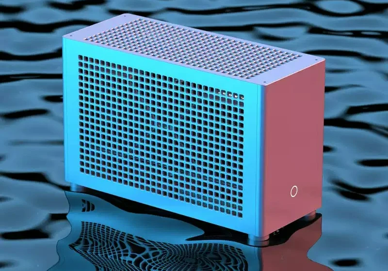 Mini ITX PC Case CNC Aluminum SFF Gaming Case with PCIe Vertical Cable