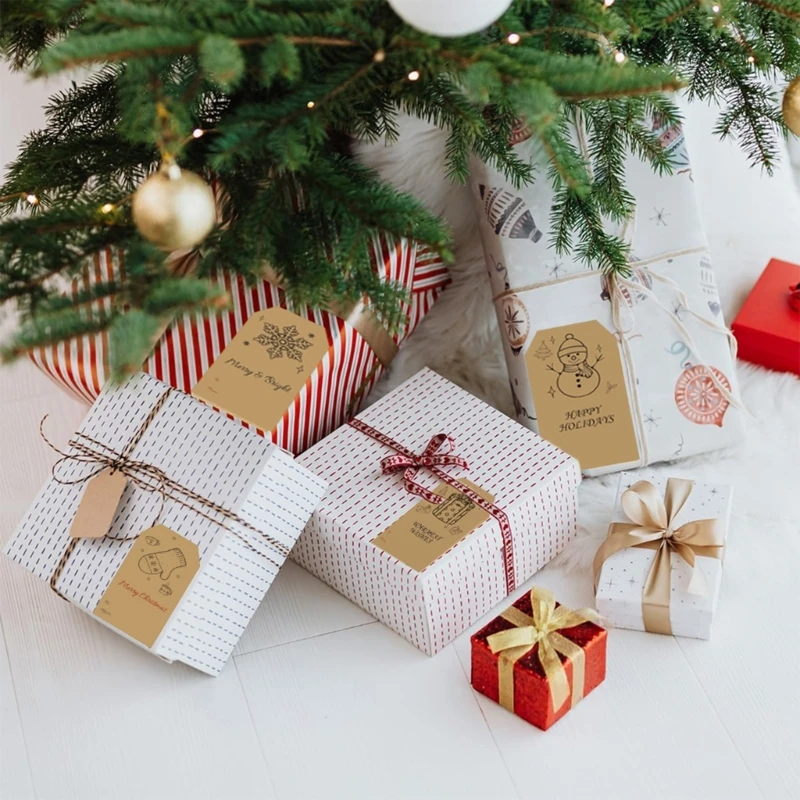 20 шт. самоклеящаяся этикетка-наклейка с рождественским подарком для праздника