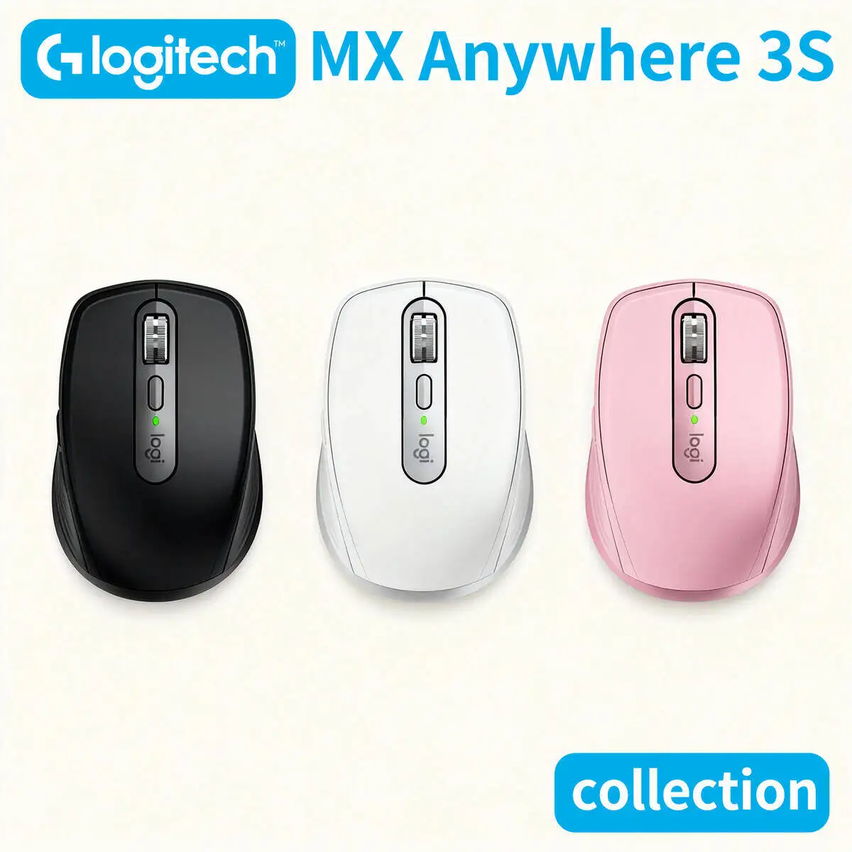 

Logitech MX Anywhere 3S Ergonomic Mouse – 8000 DPI Sensor, 6 Custom Buttons, Long Battery, Quiet Operation