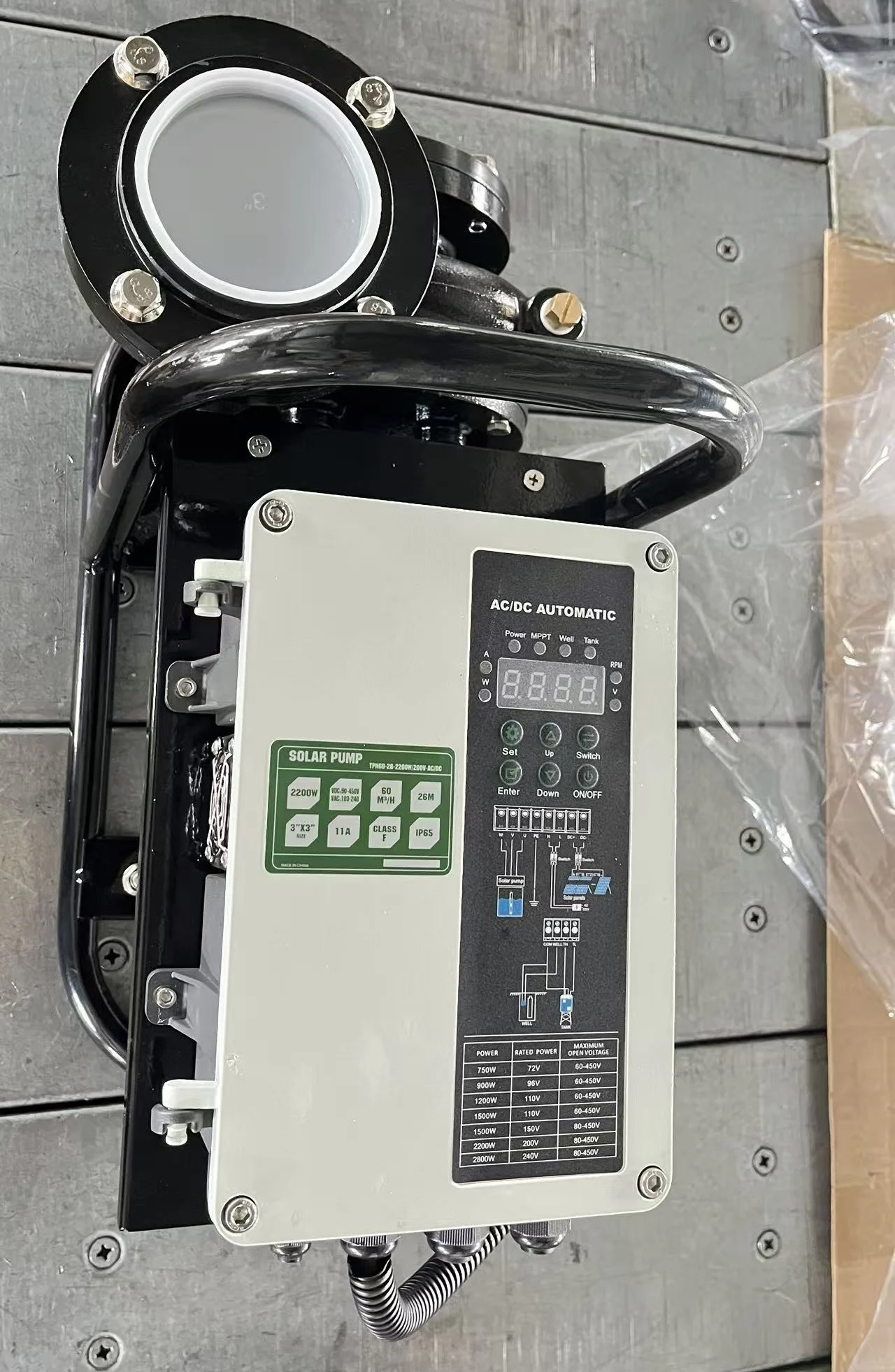 3'' Solar Powered Water Pressure Irrigation Booster Pump 3 HP AC/DC High Flow above Ground Surface Mounted Pumping Machine