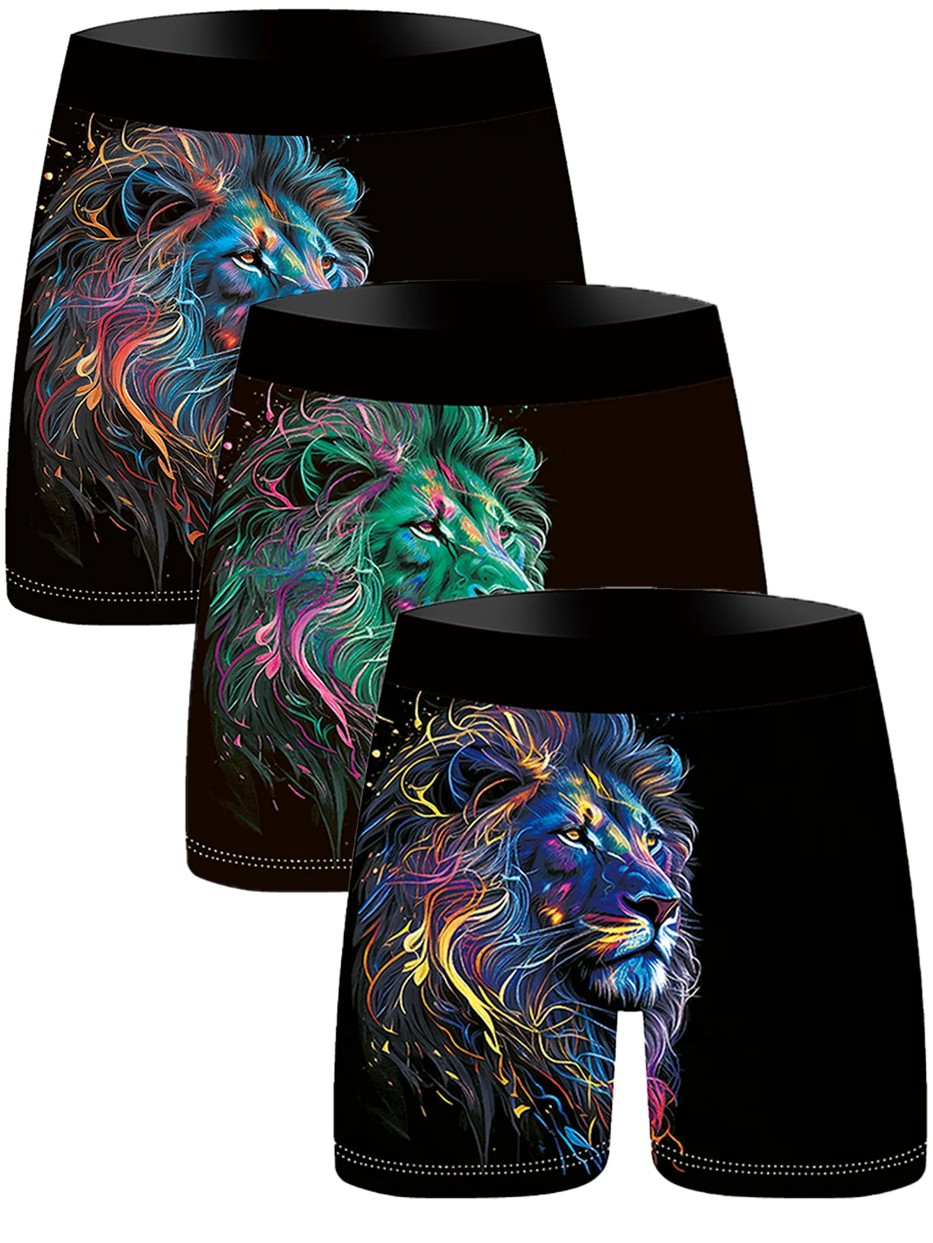 3-pack fashionable men's boxer shorts, comfortable, soft, fashionable, printed, casual and versatile men's underwear