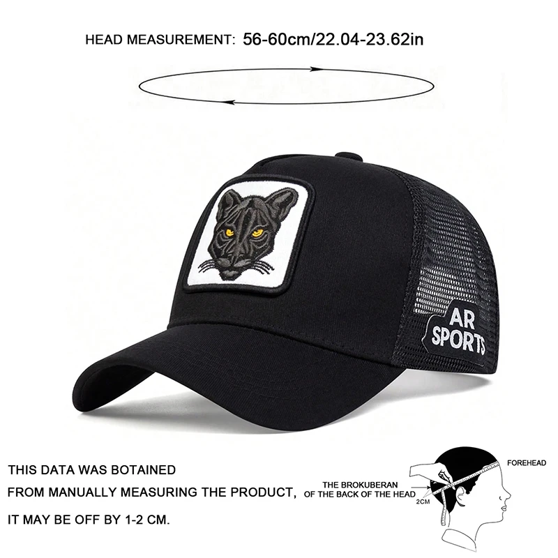 Unisex Cat Embroidery Baseball Net Caps Spring Summer Outdoor Adjustable Casual Hats Sunscreen Hat image 2