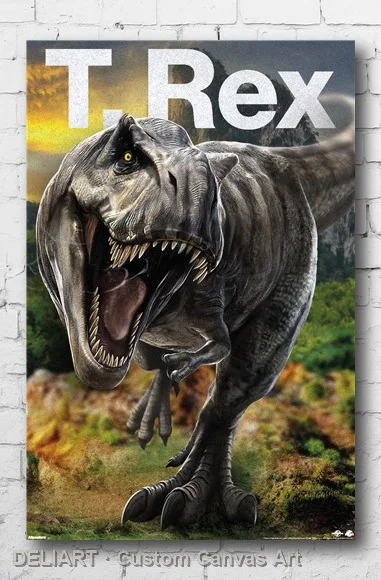 

JURASSIC WORLD: REBIRTH () - T. REX Canvas Poster (2025) Custom Size Available Room Decoration Home Decor Wall Art