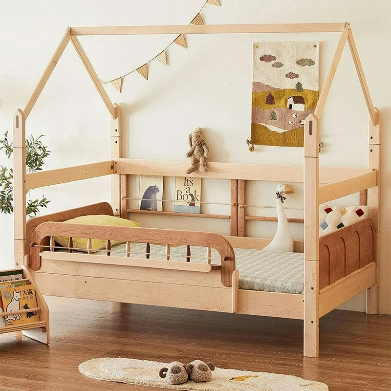 Cama nórdica personalizable para niño, cama media alta para niña, cama de princesa, estantería, mesa de estudio, cama arriba y abajo, habitación de casa de árbol