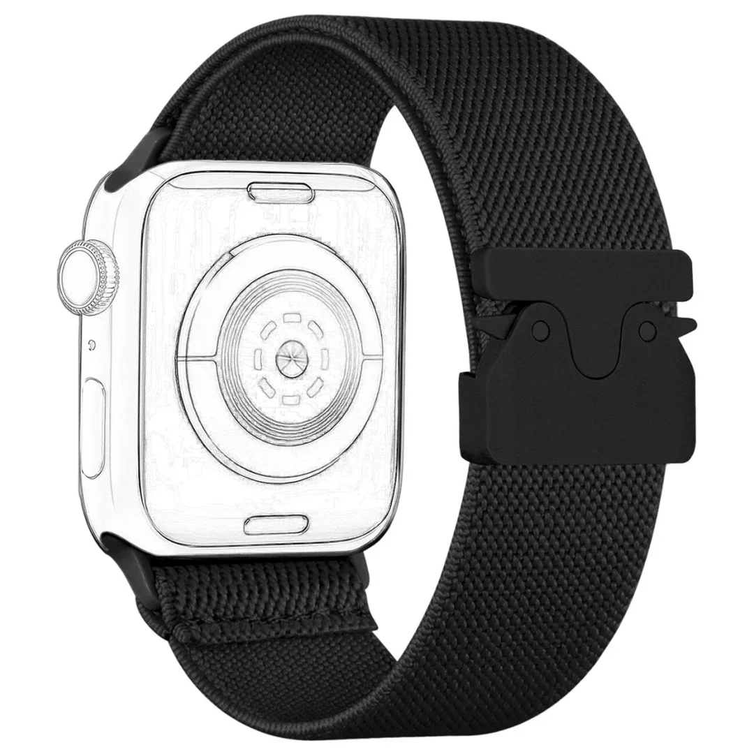 

Надежная пряжка-парашют, эластичные нейлоновые ремешки-петли, совместимые с Apple Watch 38 мм, 40 мм, 41 мм, 42 мм, 44 мм, 49 мм