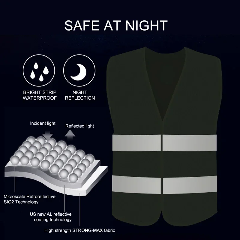 2pcs Car Reflective Safety Vest,Auto Parts Reflective Strip Vest for Gas Stations Sanitatio Cycling High Visibility Jackets